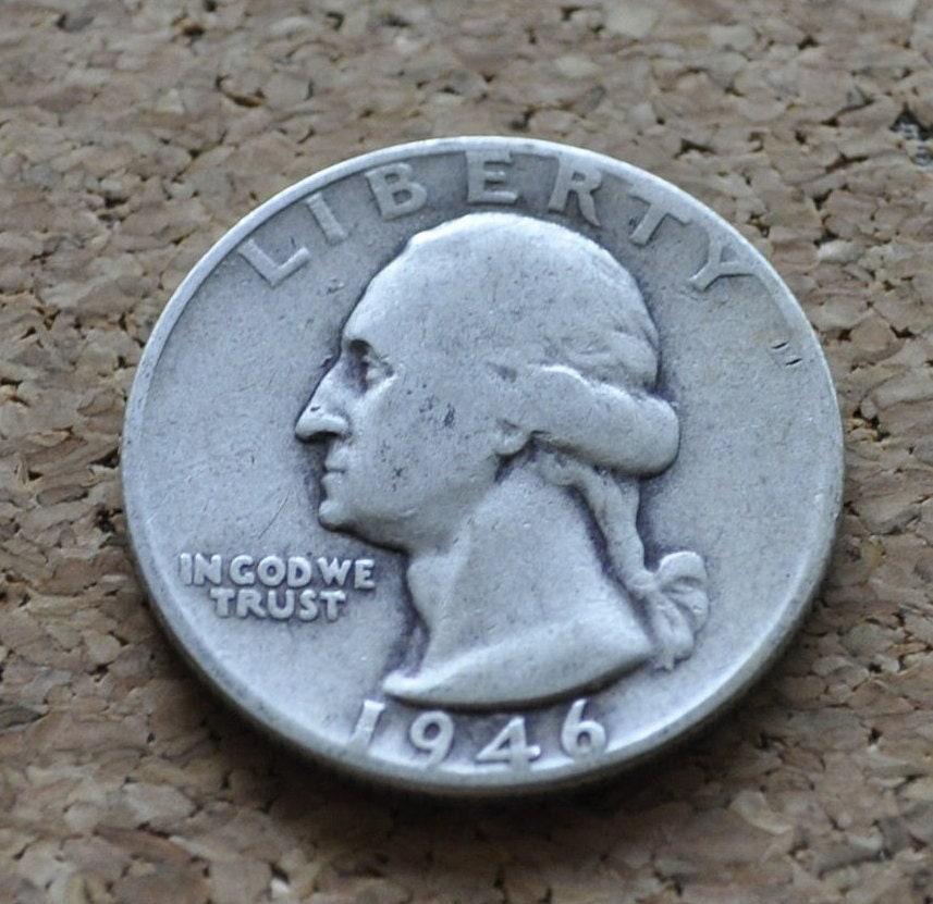 1946 D Washington Silver Quarter - VG-XF (Very Good to Extremely Fine) Grades; Choose by Grade - Denver Mint - Washington Quarter 1946 D