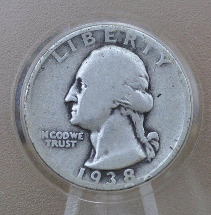 1938-S Washington Silver Quarter - F (Fine) - San Francisco Mint - 1938S Quarter 1938 S Washington; Better Date and Mint