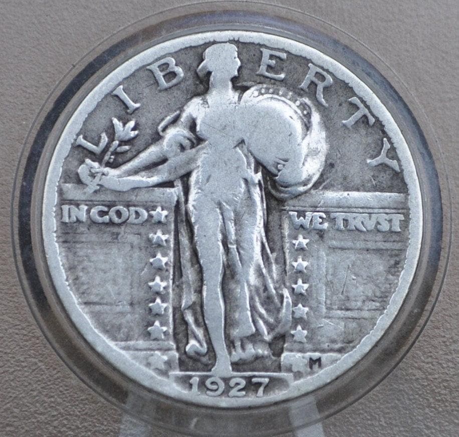1927 Standing Liberty Silver Quarter - Choose by Grade / Condition - Liberty Quarter 1927 Quarter 1927 Silver Quarter