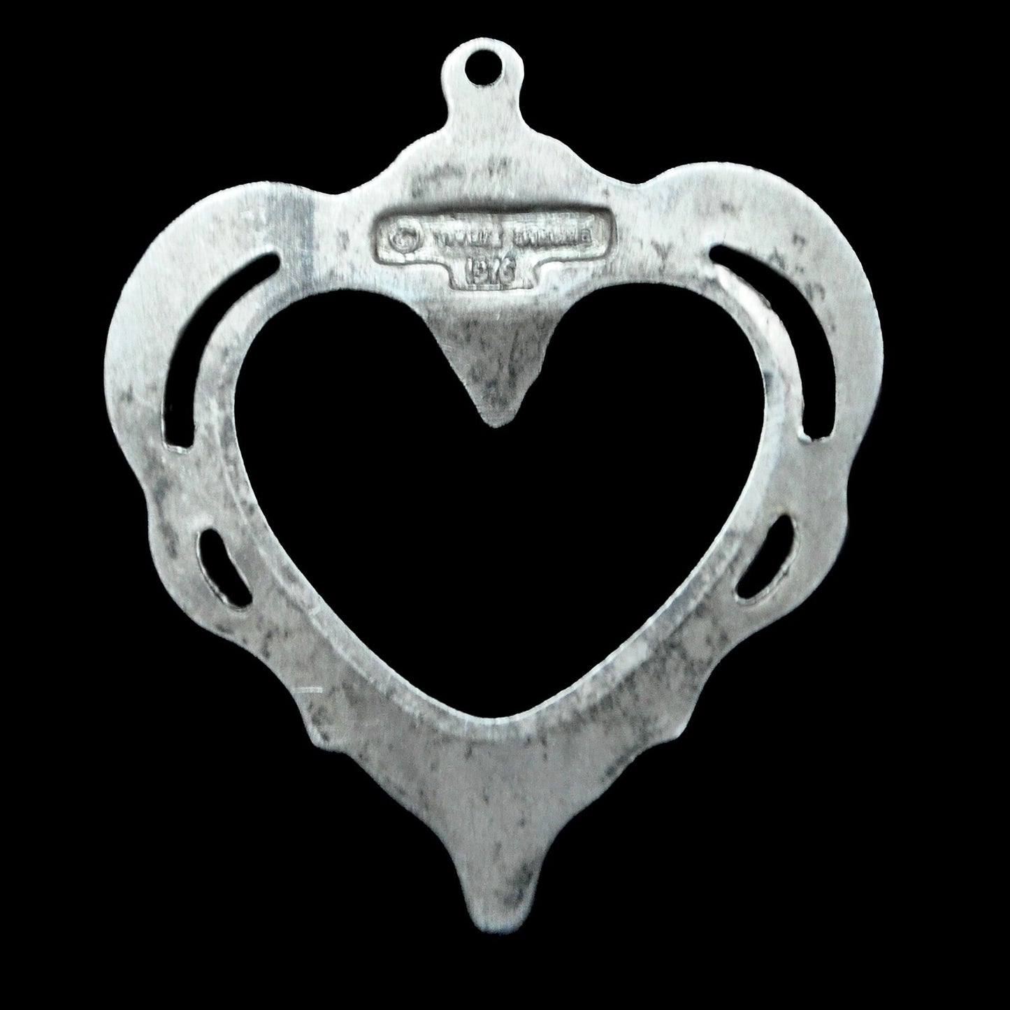 Sterling Silver Heart Pendant By Towle Sterling 1976 With Green Stone Accent - Antique Towle Sterling 1976 Heart Charm