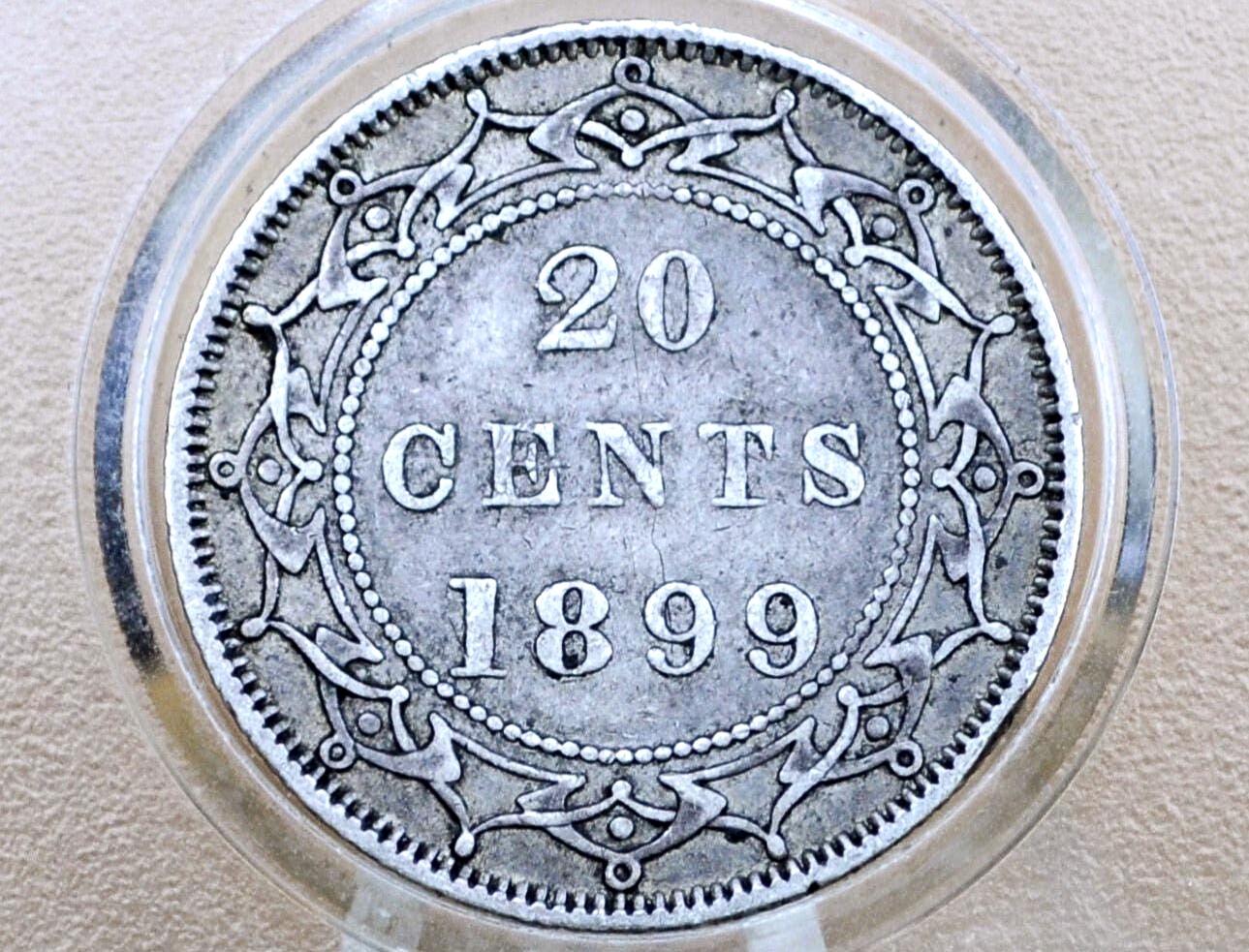 1899 Newfoundland 20 Cent Coin - XF (Extremely Fine) Grade / Condition - Queen Victoria - Twenty Cents Newfoundland 1899 Silver