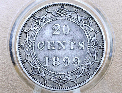 1899 Newfoundland 20 Cent Coin - XF (Extremely Fine) Grade / Condition - Queen Victoria - Twenty Cents Newfoundland 1899 Silver
