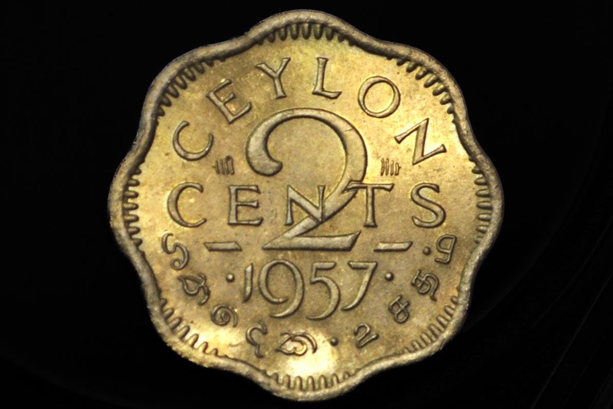 Ceylon Coins - Choose by Denomination and Year - King George - UK 2 Pence 1951 Sri Lanka - 2 Penny Coin 1951 UK Ceylon Sri Lanka