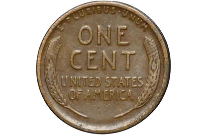 Vintage one cent coin from the United States on a black background