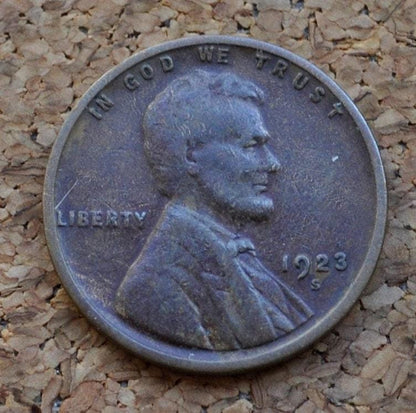 1923-S Wheat Penny - Choose by Grade - Good to Very Fine - San Francisco Mint - 1923 S Wheat Ear Cent - Better Date