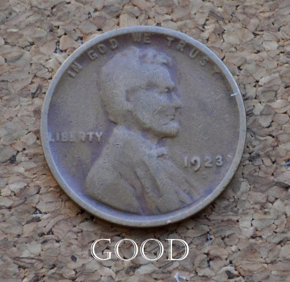 1923-S Wheat Penny - Choose by Grade - Good to Very Fine - San Francisco Mint - 1923 S Wheat Ear Cent - Better Date