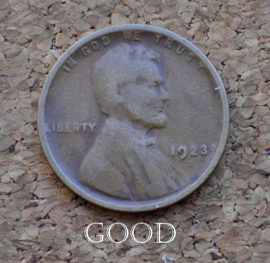 1923-S Wheat Penny - Choose by Grade - Good to Very Fine - San Francisco Mint - 1923 S Wheat Ear Cent - Better Date