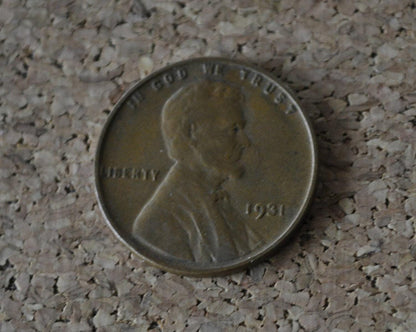 1931 Wheat Penny - F-XF (Fine to Extremely Fine) Grade / Condition - Great Depression - 1931 P Wheat Ear Cent