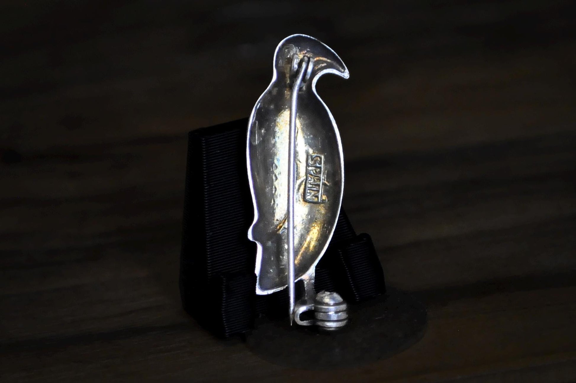 Vintage Sterling Silver Heraldic Eagle Brooch Filigree Tribal Scroll Design - Spain Bird Pin 925 Sterling Silver Openwork Figural Jewelry