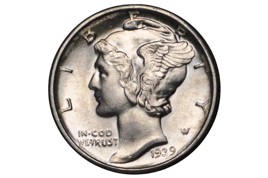 1939 US Silver Dime Winged Liberty Head Design in choice uncirculated condition
