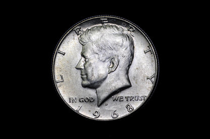 1965-1969 Kennedy Half Dollars - Gem BU - Silver, 40%, 1967 Silver Kennedy Half Dollar - Collectible Half Dollar 1968 Silver Half