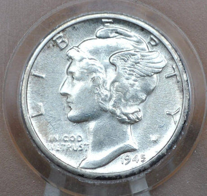 1945 Mercury Silver Dimes, P,D,S - Choose by Mint & Grade - 1945 D Winged Liberty Head Silver Dime 1945 S Dime 1945