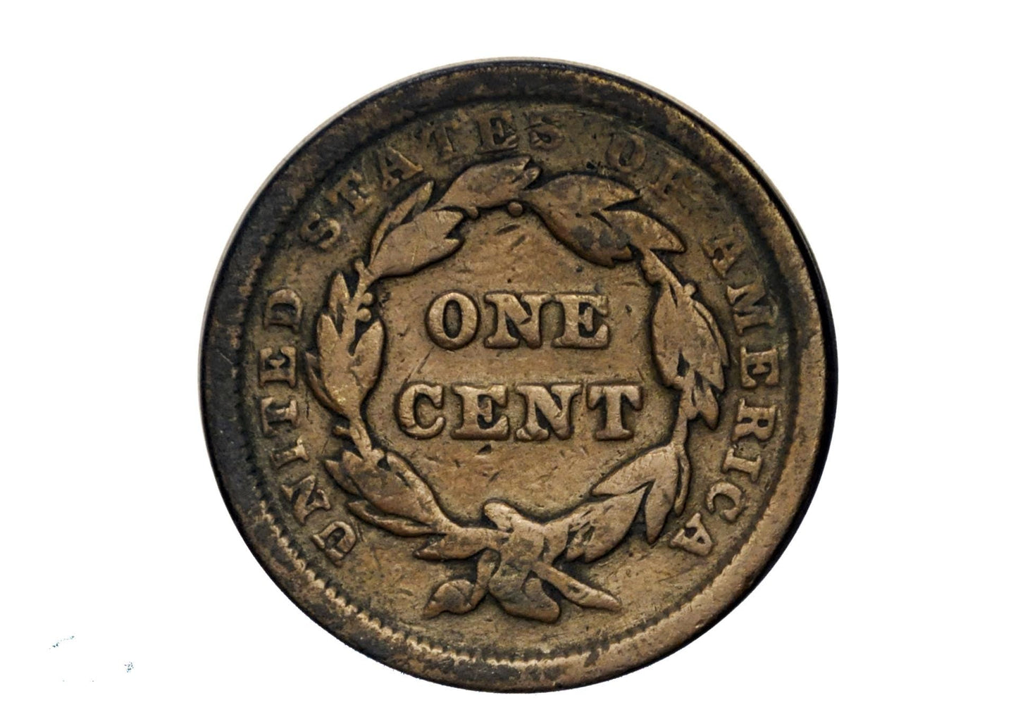 1842 Braided Hair Large Cent - VG (Very Good), Large Date Type - 1842 Coronet Cent - 1842 US Large Cent - Braided Hair 1839 to 1857
