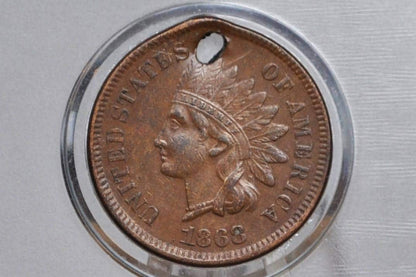 1868 Indian Head Penny - Choose by Grade / Condition, Choose by Grade - Rarer Date - Civil War Era Coin - 1868 Cent