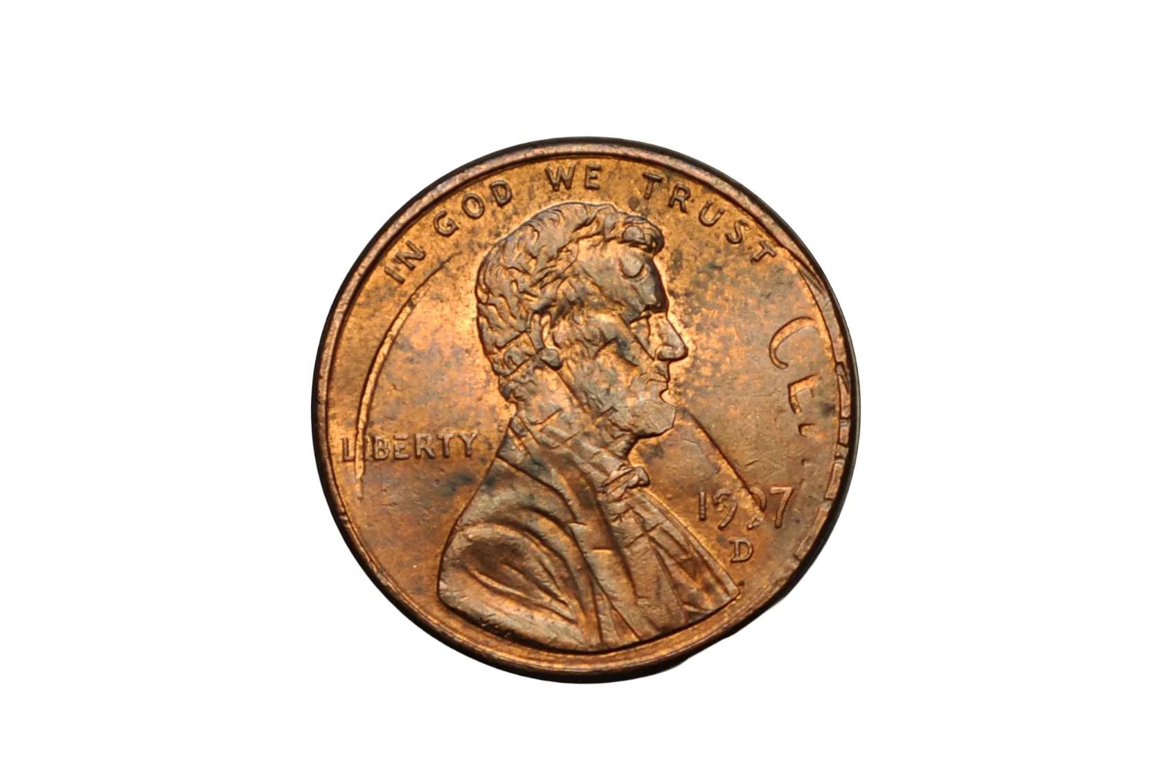 Potential Double Struck Die Lincoln Penny Strike Error -1997 D Error Lincoln Penny Likely a Double Struck Die