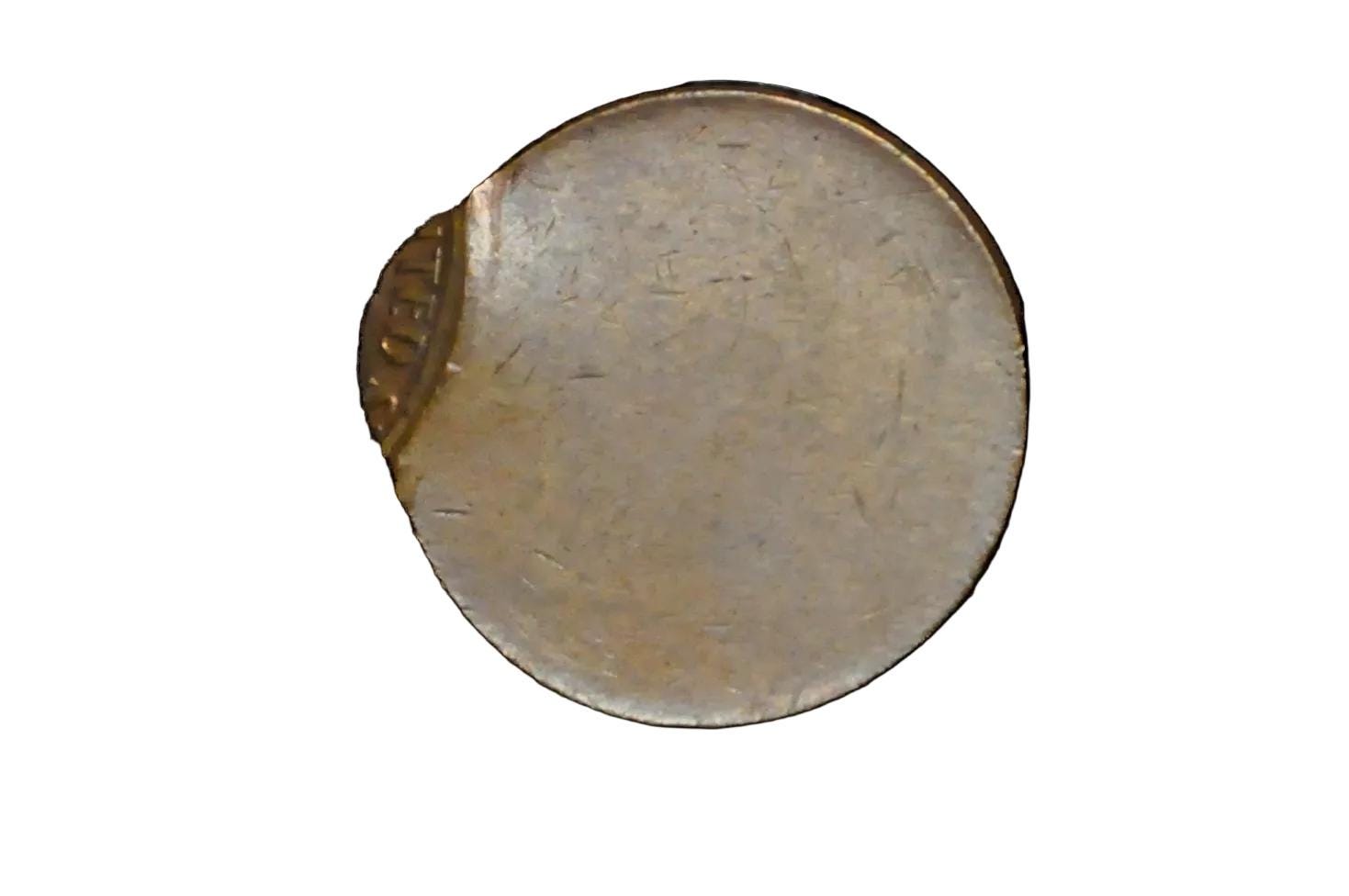 95% Off-Center Penny Strike Error Rare Coin - No Date Extreme Error Penny 95 Percent Off-Center Strike