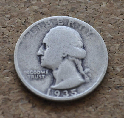 1935 Washington Silver Quarter - G-AU (Good to About Uncirculated) Grade; Choose by Grade - Philadelphia Mint - 1935 P Quarter 1935 P