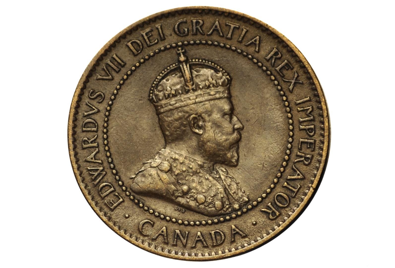 1905 Canadian Cent - XF (Extremely Fine) Grade / Condition - Edward VII - One Cent Canada 1905 Large Cent - 1905 Canadian Penny