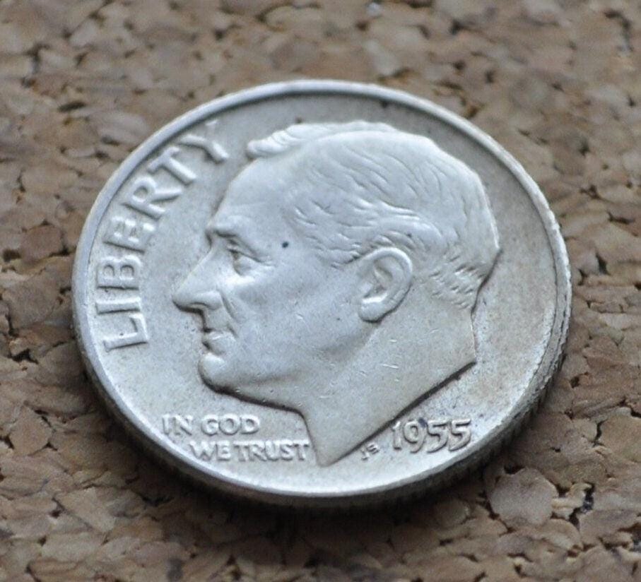 1955 PDS Roosevelt Silver Dimes - Choose Mint and Grade - Roosevelt Dime 1955 P, 1955 D Dime, 1955 S Dime - Circulated & Uncirculated Dimes