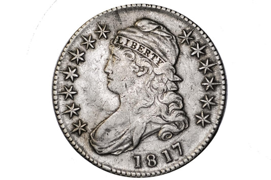 1817 Capped Bust Half Dollar - XF, Cleaned, Die Clash - Great Date - 1817 Half Dollar US Half Dollar 1817, Rare Early Half, Low Mintage Date