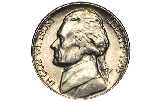 1955 D Jefferson Nickel - Great Condition - 1955 D Nickel - Denver Mint Nickel 1955
