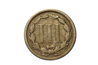 1874 Three Cent Nickel - XF+ Grade / Condition - Civil War Era - 3 Cent Nickel 1874