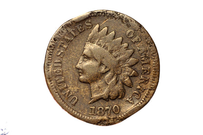 1870 Indian Head Penny - Key Date Indian Head - Choose by Grade - 1870 US 1 Cent 1870 Indian Head Cent 1870