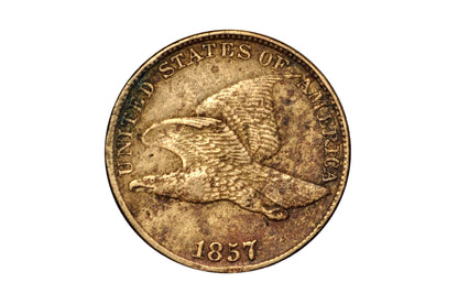 1857 Flying Eagle Penny - XF+ Detail, Cleaned - Rare Penny Type - Two years of production - 1857 Cent - Low Price Due to Cleaning