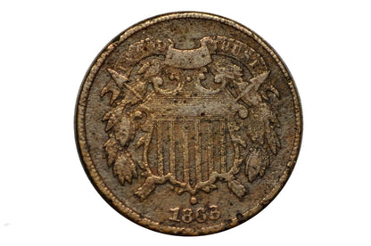 1868 Two Cent Us Coin - G-Xf (Good To Extreemly Fine) Grade / Condition - Civil War Era Coin - 1868 Us 2 Cent Coin 1868 Two Cent Piece