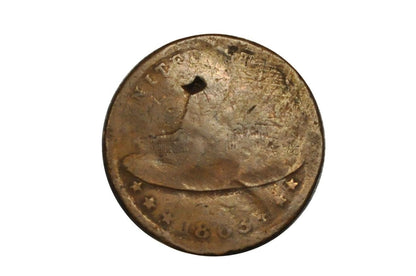 1863 Civil War Token - Army and Navy - Great Condition - Higher Grade - Civil War Tokens - The Federal Union It Must and Shall Be Preserved