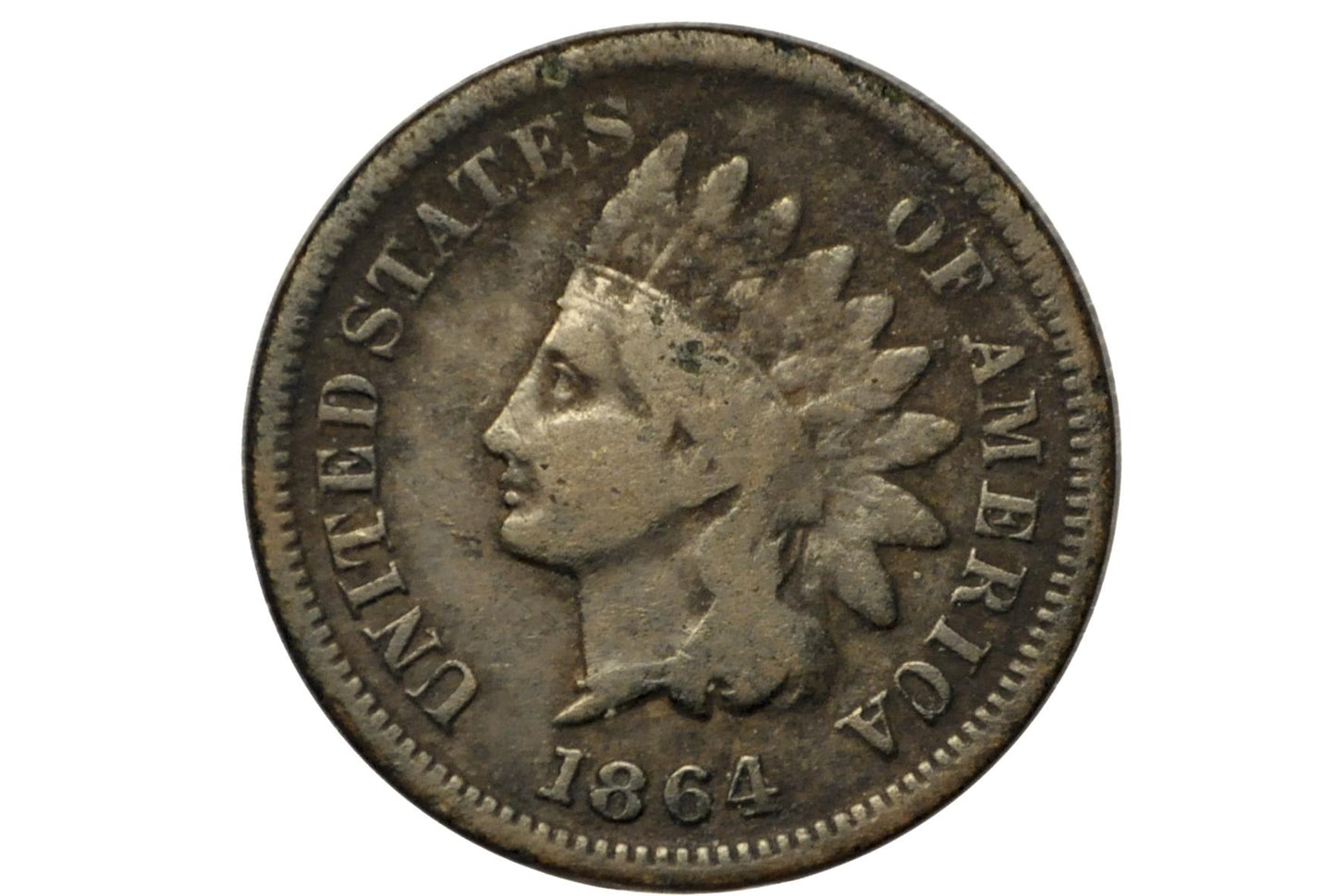 1864-L Indian Head Penny Bronze - Fine Details, Prior Corrosion - 1864 L Cent - Bronze Variety, L - Incredible Obverse, Affordable Coin