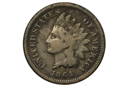 1864-L Indian Head Penny Bronze - Fine Details, Prior Corrosion - 1864 L Cent - Bronze Variety, L - Incredible Obverse, Affordable Coin