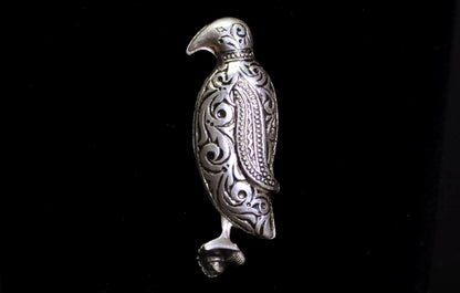 Vintage Sterling Silver Heraldic Eagle Brooch Filigree Tribal Scroll Design - Spain Bird Pin 925 Sterling Silver Openwork Figural Jewelry