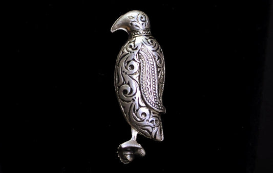 Vintage Sterling Silver Heraldic Eagle Brooch Filigree Tribal Scroll Design - Spain Bird Pin 925 Sterling Silver Openwork Figural Jewelry