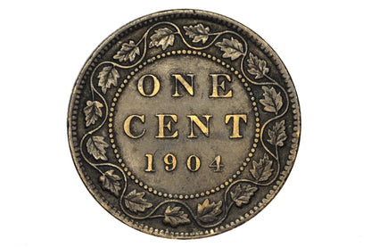 1904 Canadian Large Cent - AU (About Uncirculated) Grade / Condition - King George V - One Cent Canada 1904 Large Cent - 1904 Large Penny