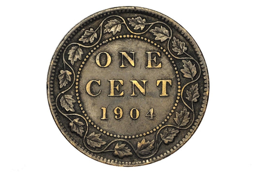 1904 Canadian Large Cent - AU (About Uncirculated) Grade / Condition - King George V - One Cent Canada 1904 Large Cent - 1904 Large Penny