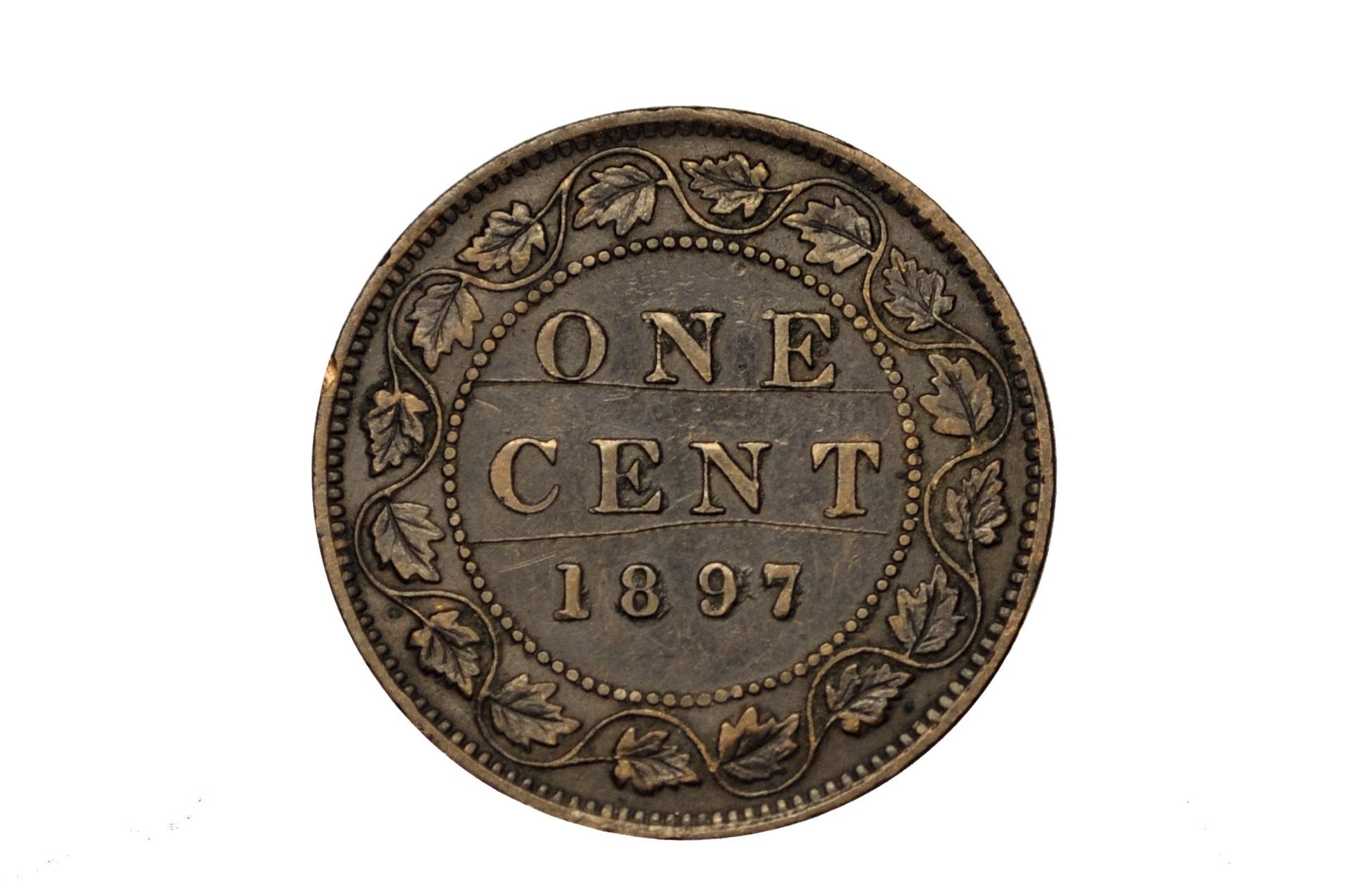 1897 Canadian One Cent - XF (Extremely Fine) Condition - Queen Victoria - One Cent Canada 1897 Large Cent - 1897 Large Cent