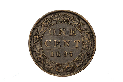 1897 Canadian One Cent - XF (Extremely Fine) Condition - Queen Victoria - One Cent Canada 1897 Large Cent - 1897 Large Cent