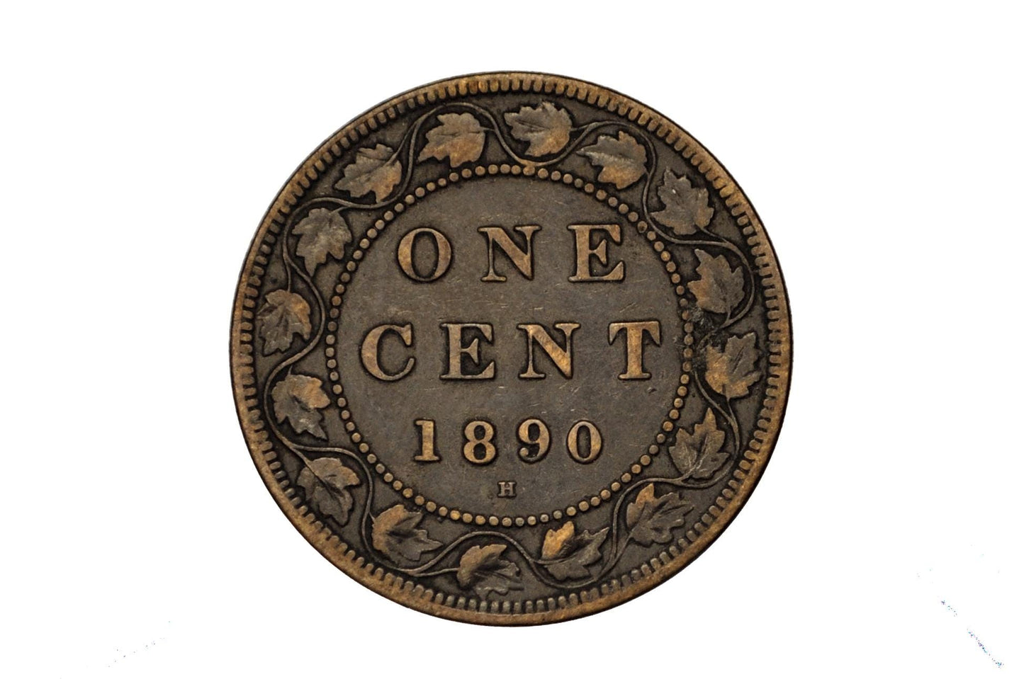 1890 Canadian Cent - Better Date, F-VF Grade / Condition - Queen Victoria - One Cent Canada 1890 Large Cent - Canada 1890 One Cent