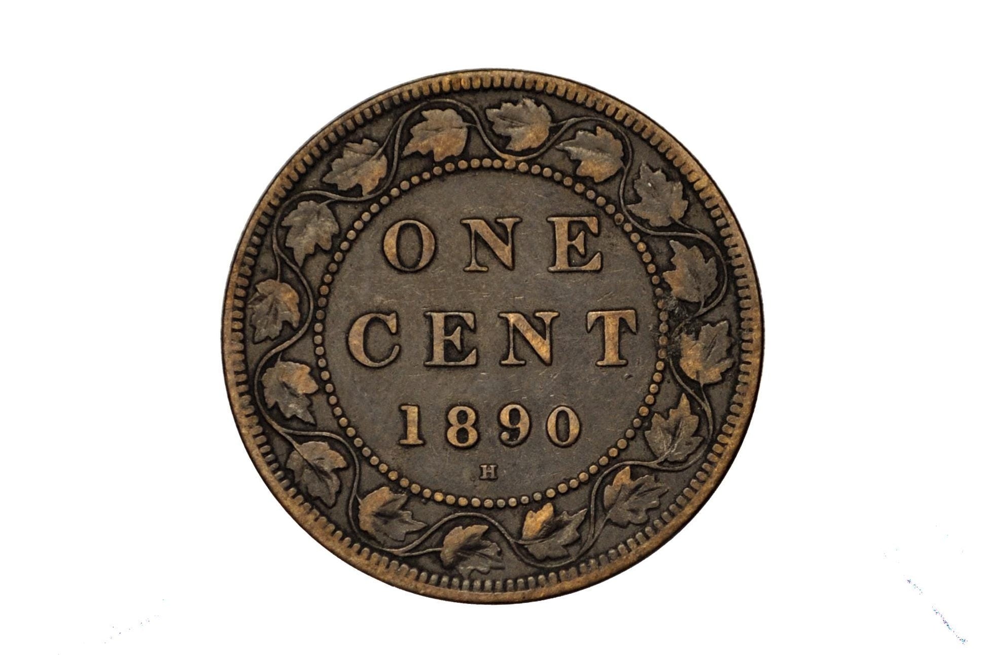 1890 Canadian Cent - Better Date, F-VF Grade / Condition - Queen Victoria - One Cent Canada 1890 Large Cent - Canada 1890 One Cent