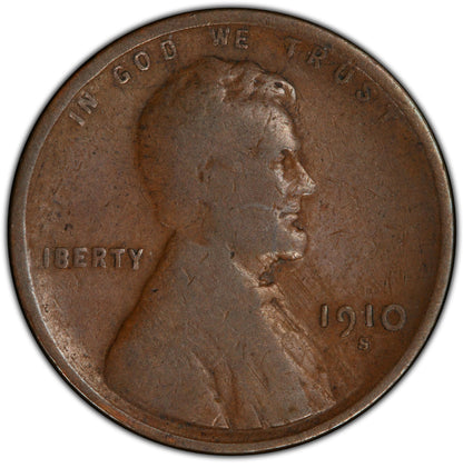 1910 P,S Wheat Penny - Choose by Grade - Wheat Ear Cent - San Francisco Philadelphia Mint - Semi-Key Date