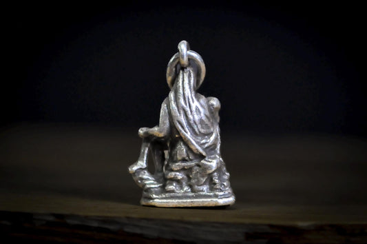 La Pieta Michelangelo Sterling Silver Bracelet Charm - Vintage Sterling Silver Pieta Religious Pendant