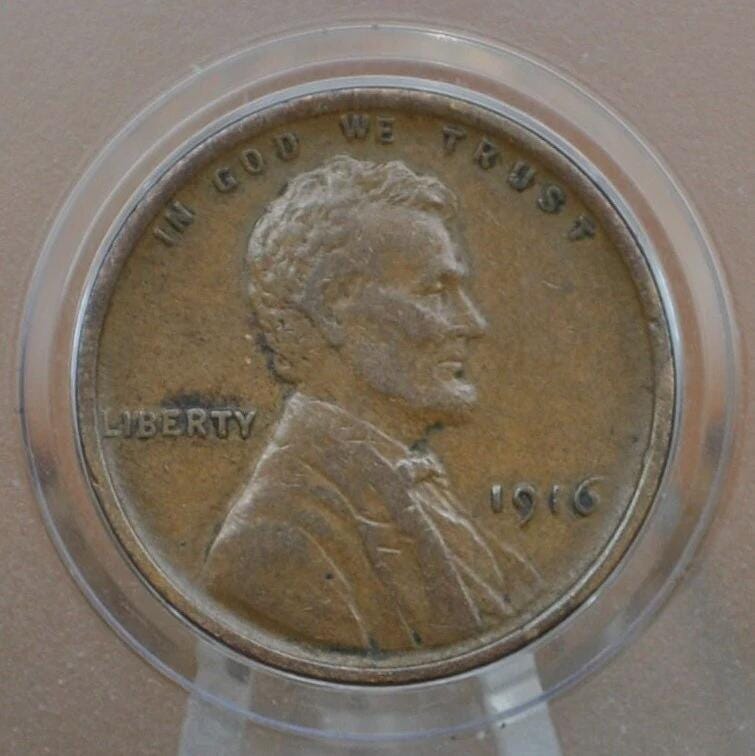 1916 P,D,S Wheat Pennies - Choose by Mint / Grade - Semi-Key Dates - World War I Era Coin - Wheat Ear Lincoln Cent