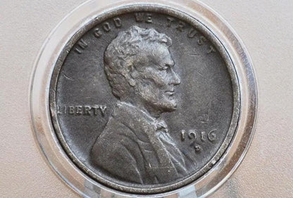 1916 P,D,S Wheat Pennies - Choose by Mint / Grade - Semi-Key Dates - World War I Era Coin - Wheat Ear Lincoln Cent