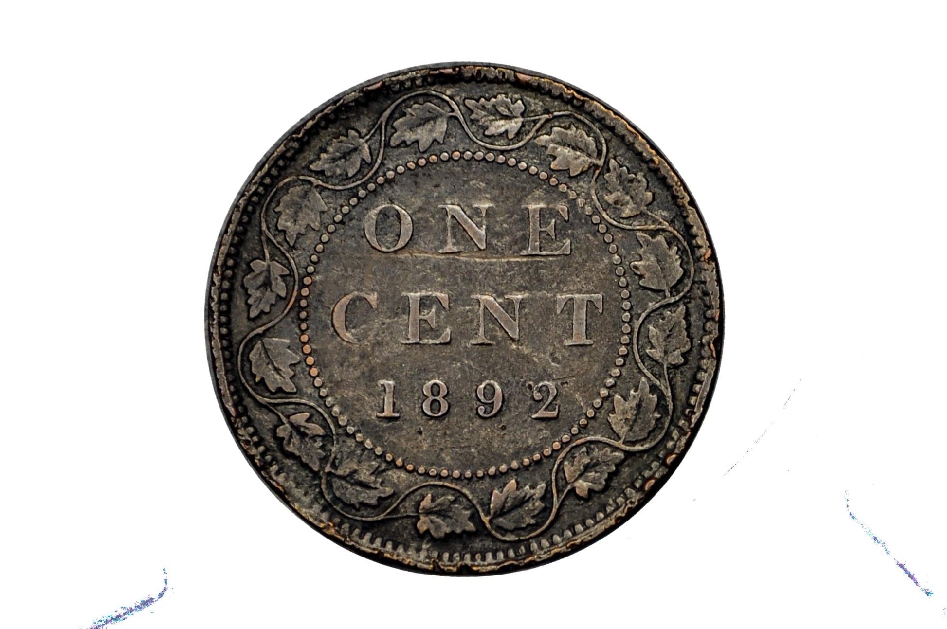 1892 Canadian One Cent - XF (Extremely Fine) Condition - Queen Victoria - 1892 Large Cent - 1892 Penny Canada 1 Cent 1892