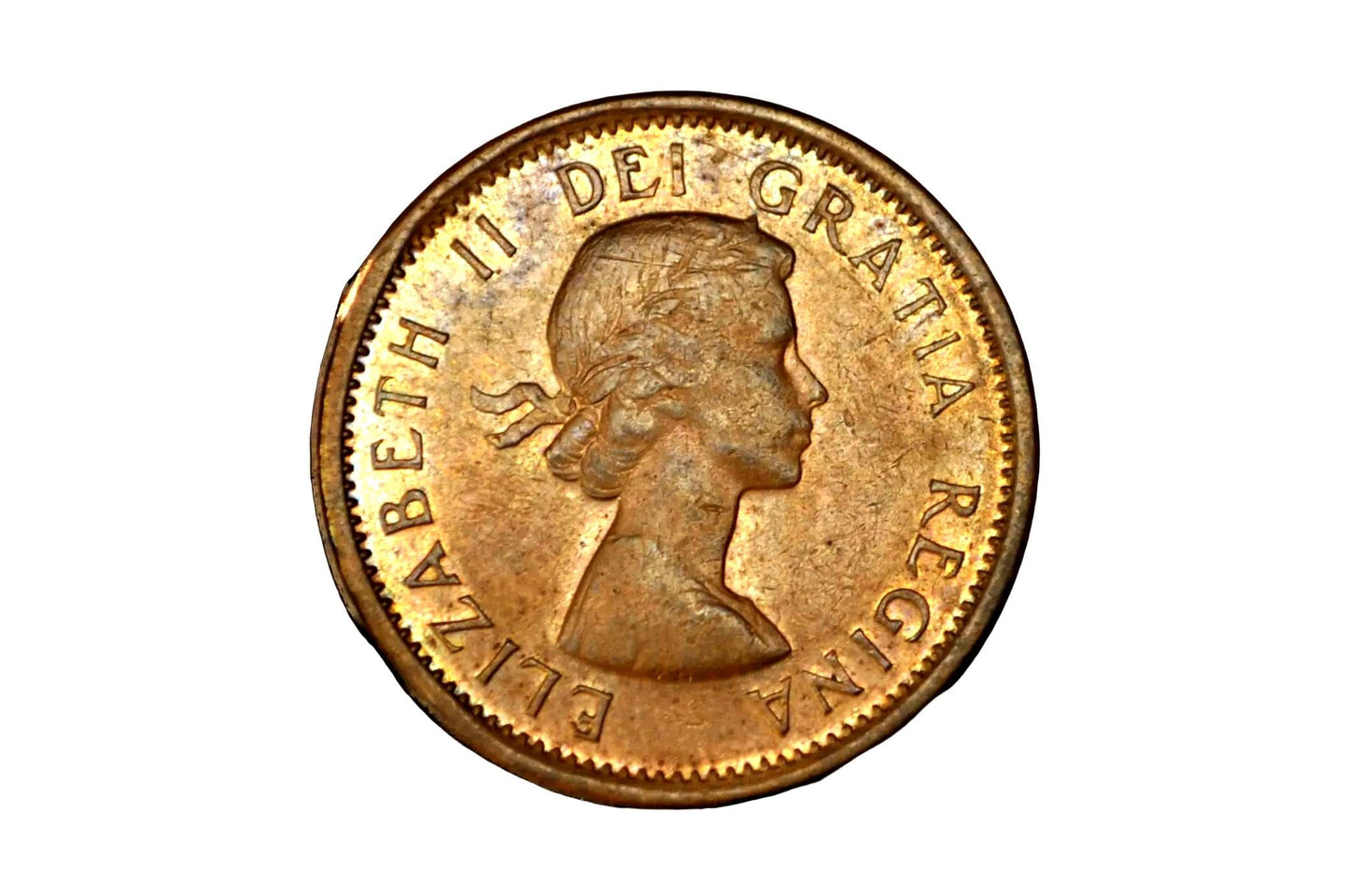 1962 Canada 1 Cent Rare Misaligned Die (MAD) Reverse Error - 1962 Canadian Penny - Dramatic Reverse Die Misalignment