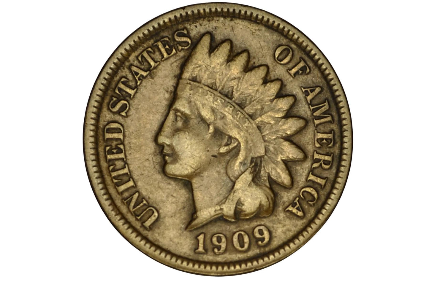 1909-S Indian Head Penny - Very Rare, Key Date - VG10 - 1909 S Us One Penny - 1909 S Mint Indian Head Cent 1909 S Mark