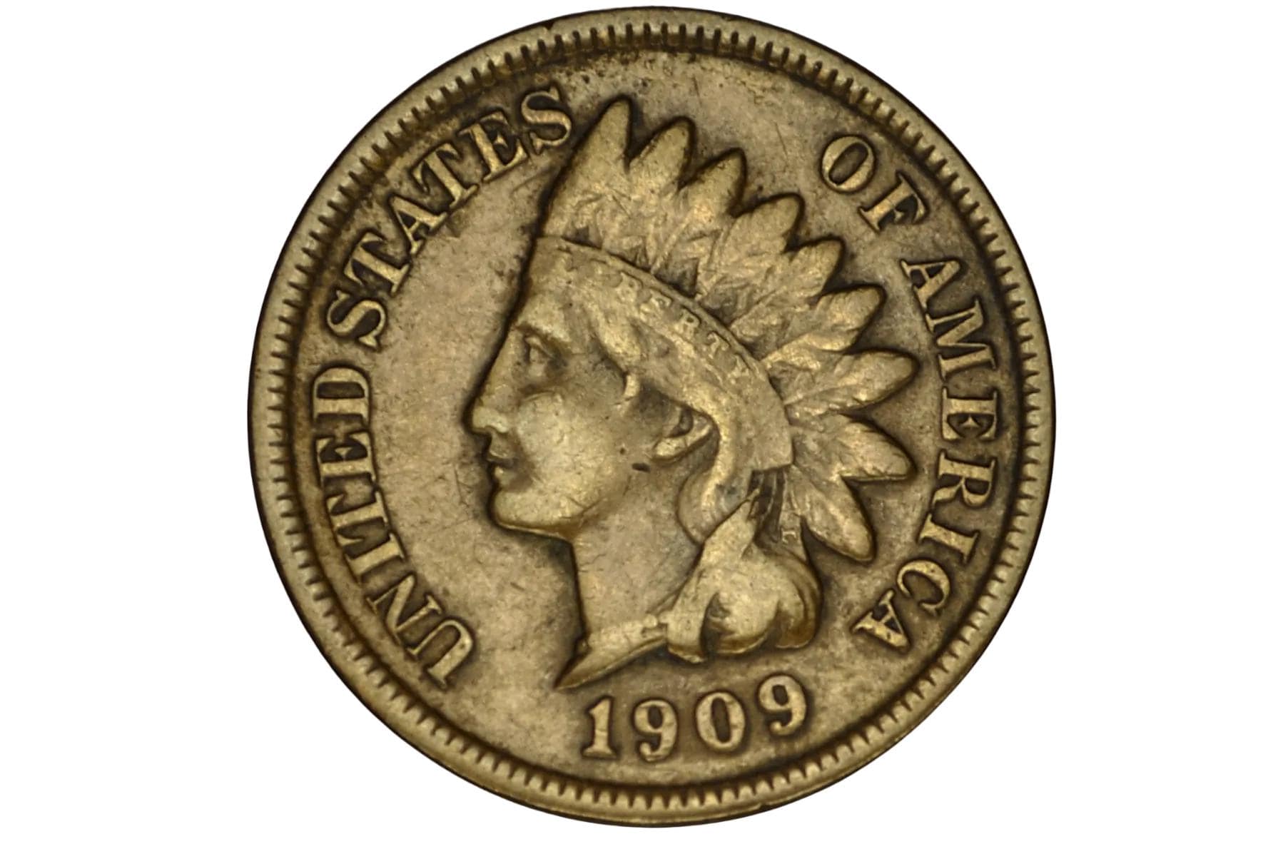 1909-S Indian Head Penny - Very Rare, Key Date - VG10 - 1909 S Us One Penny - 1909 S Mint Indian Head Cent 1909 S Mark