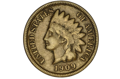 1909-S Indian Head Penny - Very Rare, Key Date - VG10 - 1909 S Us One Penny - 1909 S Mint Indian Head Cent 1909 S Mark