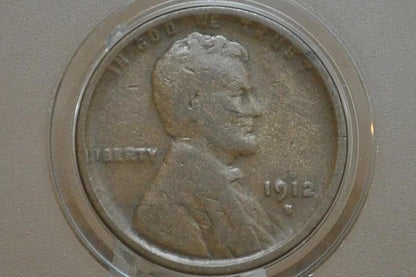 1912 P,D,S Wheat Penny - Choose by Mint and Grade - Lincoln Wheat Ear Cent - Semi Key Date - WWI Era Coin